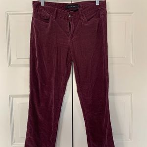 Calvin Klein Burgundy Berry Velvet Corduroy Straight Leg Women’s Sz 8